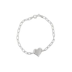 14k white gold LARK heart link bracelet Classic Heart Shaped Chain Bracelet As Gift, Classic Heart-shaped Chain Bracelet As Gift, Classic Heart-shaped Chain Bracelet Gift, Elegant Sterling Silver Bracelet With Heart Charm For Everyday, Elegant Everyday Sterling Silver Bracelet With Heart Charm, Classic Everyday Bracelets With Heart Charm, Classic Heart Chain Bracelet For Valentine's Day, Dainty Formal Bracelet With Heart Charm, Classic Heart-shaped Chain Bracelet For Valentine's Day