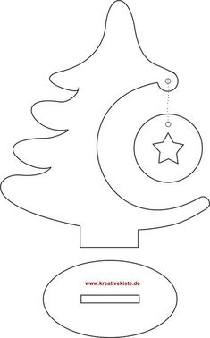 a paper cut out of a christmas tree with a star hanging from it's top