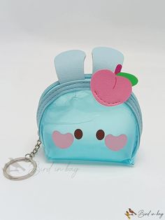 Bird in Bag - Talucent Childrens Half-Moon Zip Pouch with Pink Color and Cute Cartoon Bunny Design Blue Travel Coin Purse, Light Blue Pouch Bag As Gift, Light Blue Pouch Bag For Gift, Cute Portable Blue Bag, Cute Blue Pouch For Personal Use, Blue Zipper Pouch For School, Cute Blue Rectangular Coin Purse, Cute Blue Rectangular Pouch, Portable Pouch Coin Purse For School