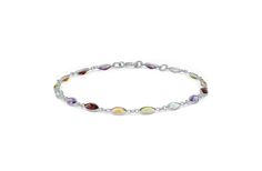 Marquise Cut Coloured Gemstone Bracelet Add a splash of colour and elegance to your jewellery collection with our multi-gemstone bracelet, crafted in 18ct yellow gold, featuring various marquise cut coloured gemstones: amethyst, citrine, peridot and garnet. Bracelet measures 18cm in length. Product Codes18ct Yellow Gold: 2021472218ct White Gold: 20296921 Elegant Yellow Gold Marquise Bracelet, Yellow Gold Jubilee Bracelet, May Birthstone, Classic Yellow Gold Multi-stone Bracelets, Luxury Marquise Yellow Gold Bracelet, Luxury Multicolor Multi-stone Gold Bracelet, Multi Gemstone Bracelet, Marquise Cut, Dream Ring, Gemstone Bracelet