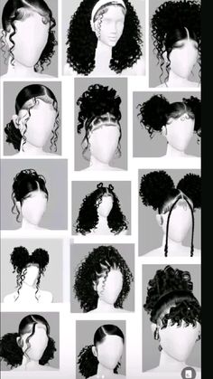 Hair Styles For Coily Hair, Ponytail Curly Hairstyles, Hair Styles For Mixed Curly Hair, Protective Hairstyles Curly Hair, Bday Hairstyles, Hairstyles With Curled Hair, Quick Curly Hairstyles, Virtual Hairstyles, Curly Hair Videos