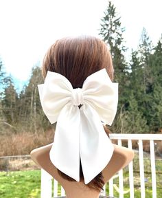 Silk Satin Lager Womens Hair Bow French Barrette for Women | Etsy Elegant White Hair Accessories With Decorative Bow, White Bow Headband Hair Accessory, White Bow Hair Accessory For Gift, White Bow Hair Accessories For Gifts, White Bow Hair Accessories As Gift, White Ribbon Bow For Gift, White Satin Bow Hair Accessories For Party, White Bow Tie Hair Accessories As A Gift, White Bow Tie Hair Accessories Gift