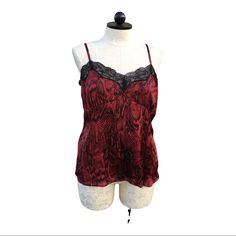 Sofia Vergara Red Black Sexy Silky Camisole Tank Size Xl Pit To Pit 22” New With Tags 1507 Red Spaghetti Strap Top For Night Out, Red Camisole Top For Night Out, Red Camisole With Built-in Bra, Red Sleeveless Camisole With Built-in Bra, Red Camisole Top With Built-in Bra, Red Tank Top With Built-in Bra For Night Out, Red Camisole With Spaghetti Straps For Night Out, Red Spaghetti Strap Camisole For Night Out, Red Cami Tank Top With Built-in Bra