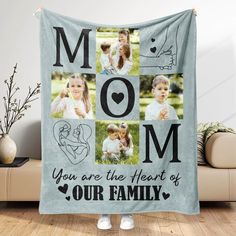 Photo Gifts For Mom | Personalised Blankets Mothers Day Mom Blanket, Mothers Day Pictures, Picture Blanket, Heartwarming Photos, Mom Pictures, Thank You Mom, Custom Blanket, Picture Gifts, Happy Mom