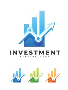 an investment logo with arrows going up and down