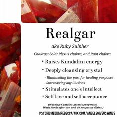 Realgar Crystal, Crystal Cards, Healing Crystals For You