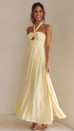 Details: Front cutout trim Halter neck Backless Maxi dress FIT:Regular fit Non-Stretch through fabricStandard sizingCotton&PolyesterSize Available: Size Length Bust inch cm inch cm S 52.7 134 33 84 M 53 135 34.6 88 L 53.5 136 36.2 92 XL 54 137 37.8 96 Stretch Halter Neck Dress For Brunch, Cut-out Waist Dresses For Day Out, Fitted Dress With Cut-out Waist For Spring, Solid Color Strapless Lined Dress, Strapless Solid Lined Dress, Solid Strapless Lined Dress, Spring Fitted Dress With Cut-out Waist, Fitted Spring Dress With Cut-out Waist, Solid Stretch Dress For Brunch