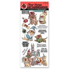 the crafter's workshop clear stamp set includes dogs and other things to make it look