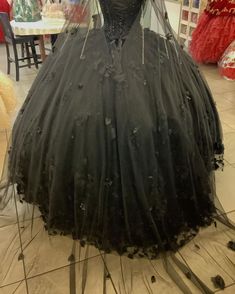 Black Ball Gown Quinceanera Dresses with Flowers | KissProm Quinceanera Dresses With Flowers, Long Sweet 16 Dresses, Lavender Prom Dress Long, Dresses With Flowers, Blue Sequin Prom Dress, Black Quinceanera, Quinceanera Dresses Black, Cheap Quinceanera Dresses, Ball Gown Quinceanera Dresses