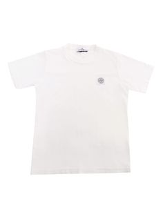 White childrens t-shirt with contrasting Stone Island logo in cotton.Composition: 100% COTTON Stone Island Logo, Island Logo, Stone Island Junior, Kenzo Kids, Stella Mccartney Kids, Stone Island, Tunisia, Luxury Shop, T-shirt Polos