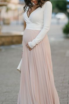 Custom Two-tone Pleated Long Maternity Dress – Glamix Maternity Winter Maternity Dress, Long Maternity Dress, Maxi Maternity Dress, Long Sleeve Maternity Dress, Maternity Long Dress, Morning Lavender, Maternity Dresses For Photoshoot, Cute Maternity Outfits, Custom Gown