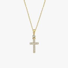 Our 14K Solid Gold Cross Necklace is meticulously designed for women and is also suitable for girls of all ages. This Christian necklace, with its crucifix pendant, is the perfect gift for girls, whether you're commemorating a special occasion or simply expressing your faith. Material: 14K Solid Gold Gemstone: Cubic Zirconia Closure: Spring ring Chain style: Cable Style: Minimalist 14k Gold Cross Necklace For First Communion, Yellow Gold Cross Pendant Necklace For First Communion, 14k White Gold Crucifix Necklace, 14k Gold Cross Pendant Necklace For First Communion, White Gold Cross Necklace For First Communion, Yellow Gold Crucifix Jewelry For First Communion, Classic Crucifix Jewelry For First Communion, Classic Diamond Cross Pendant Necklace For Gift, Diamond Crucifix Necklace As Gift