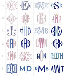 some type of monograms with different letters