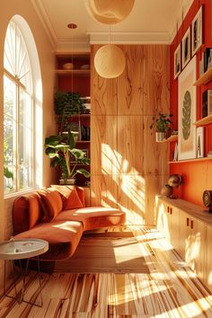 21 Cozy Mid-Century Modern Living Room Ideas Vintage Mcm Furniture, Cozy Mid Century Modern Living Room, Northwoods Cabin, Large Living Room Layout, 70s Living Room, La Living, Modern Living Room Ideas, Sleek Furniture, Shelving Design