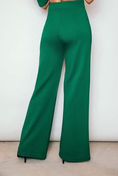 Formal Green Straight Leg Bottoms, Green Straight Leg Formal Bottoms, High Waist Green Wide Leg Pants For Fall, Green High-waisted Wide Leg Pants For Fall, Green Wide-leg Pants For Formal Occasions, Full Length Green Pants For Fall, Green Wide-leg Workwear Pants, Formal Green Straight Leg Pants, Green Straight Leg Formal Pants