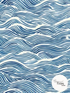 an abstract blue and white background with waves