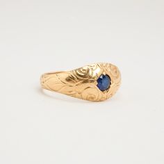 R I N G WITH BLUE SYNTHETIC SAPPHIRE ∙  * Details: Solid Gold ∙ 14K Gold ∙ Yellow Gold * Stones: blue synthetic sapphire * Weight: 5.5 grams * Ring size: 11½ * Condition: All our pieces are vintage, antique or close to new. The piece undergoes a restoration proces, which includes ultrasonic cleaning and mild polish techniques to enhance the condition of the piece. * All our pieces are vintage and handpicked. We put a lot of effort into finding the most unique and beautiful items for you guys ♥️ Scandinavian Jewelry, Beautiful Items, Elegant Jewelry, Gold Yellow, Favorite Jewelry, Solid Gold, Jewelry Box, Jewelry Rings, Sapphire