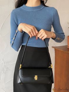 BirdinBag - Sleek Flap Baguette Bag - Perfect for Minimalist Style Inch Bag, Baguette Bag, Bag Bag, Minimalist Style, Minimalist Fashion, Bags Shoulder, Pu Leather, Shoulder Bags, Size Chart