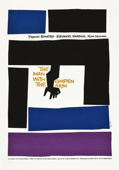 the man with the golden arm movie poster from 1971, designed by frank busby