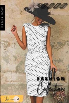 Sexy Polka Dot Pack Hip Sleeveless Midi Dress(4 Colors) Knee-length Polka Dot Sleeveless Summer Dress, Sleeveless Polka Dot Mini Dress, Summer Polka Dot Sleeveless Knee-length Dress, Polka Dot Sleeveless Mini Dress, Sleeveless Polka Dot Dress For Day Out, Polka Dot Sleeveless Dress For Day Out, Sleeveless Polka Dot Mini Dress For Day Out, Casual Polka Dot Sleeveless Dress For Party, Casual Polka Dot Sleeveless Party Dress