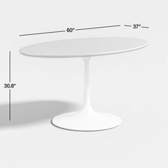 an image of a white table with measurements