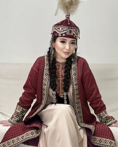 қазақ қызы / qazaq qızı Dress And Accessories, Nikkah Dress, Folk Fashion, Women Wedding Guest Dresses, Women Dress, Traditional Dresses