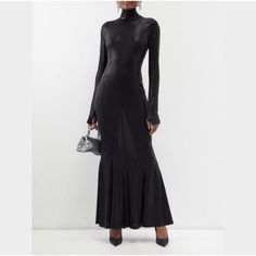 Nwt Norma Kamali Long Sleeve Turtle Fishtail Coated Gown Condition: Never Worn With Tags Still Attached And No Flaws. Size: Xs Color: Black Material: Polyester, Spandex Offers Welcome! Norma Kamali Dress, Norma Kamali, Polyester Spandex, Maxi Dress, Spandex, Womens Dresses, Tags, Long Sleeve, Dresses