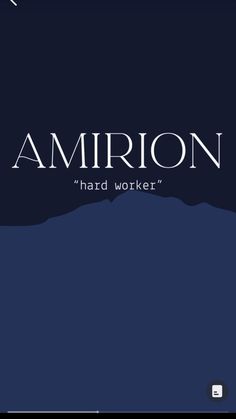 the title for amiron hard worker