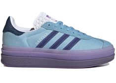 adidas Gazelle Bold KseniaSchnaider Denim (Women's) Adidas Bold, Adidas Gazelle Bold, Gazelle Bold, Adidas Trainers, Purple Shoes, Adidas Campus, Hot Sneakers, Adidas Gazelle, Jordan Retro