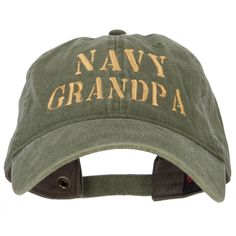 Navy Grandpa Embroidered Washed Cotton Cap Grandpa Embroidery, Unisex Crown, Military Design, Navy Military, Military Service, Season 8, Patch Design, Hat Band, Custom Hats