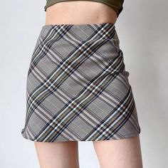 Sexy Maillard High Waist Slim Plaid A-Line Skirt American Retro Hip Co – PreppyDress Blouse Tank Top, Plaid Mini Skirt, Vintage Plaid, Urban Wear, Plaid Design, Feminine Look, College Fashion, Rococo, Dress With Boots