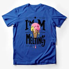 I'm Melting Ice Cream Cone Graphic T-Shirt, Funny Summer Dessert Tee, Unisex Casual Shirt Male T-Shirt Custom graphic T-Shirt.Customize your color Melting Ice Cream, Aunt T Shirts, Funny Summer, Summer Humor, Black And White Tees, Typography Shirts, Text Tee, Shirt Female, Summer Dessert