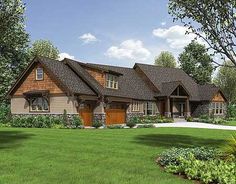 this is an artist's rendering of these craftsman - style home plans