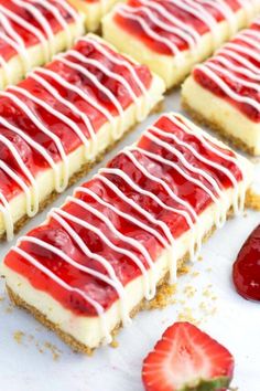 strawberry shortbreads with white frosting and strawberries