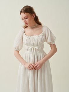 Wedding Dress Ruffle, Cutesy Outfits, Maxi Linen Dress, Bump Ahead, White Goth, Dress Layered, Outfit Planning, Outfit Plan, Flared Dress