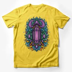 Colorful Crystal Mandala T-Shirt, Gemstone Design, Unisex Graphic Tee, Casual Streetwear, Festival Fashion, Spiritual Clothing Male T-Shirt Custom graphic T-Shirt.Customize your color Crystal Mandala, Foodie Outfit, Hipster Tops, Retro Skater, Spiritual Clothing, Festival Attire, Clothing Male, Unique Gifts For Her, Street Wear Urban