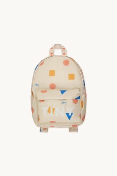 This geometric print backpack in ivory features a top handle as well as adjustable straps for comfort and fit. The main compartment is the perfect size for school and the zipped front pocket offers additional storage space for small items.Our suppliers count with both BSCI and SEDEX certificates. SEDEX certification demonstrates the company’s commitment to ethical sourcing, sustainable practices, and social responsibility. The BSCI certification showcases the company’s dedication to ensuring fai Modern Beige Backpack For School, Modern Beige School Backpack, Playful White Backpack, Playful White Backpack For Everyday Use, Kids Nail Polish, Diy Pins, Nails For Kids, Tiny Cottons, Sustainable Practices