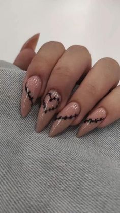 Witch Nails, Art Designs Ideas, Punk Nails, Edgy Nails, Grunge Nails, Classy Acrylic Nails, Almond Acrylic Nails, Acrylic Nails Coffin Short, Fire Nails