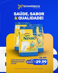 two bags of coffee sitting on top of a blue and yellow background with the caption's name in spanish