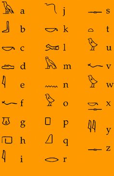 an egyptian alphabet with all the letters and numbers