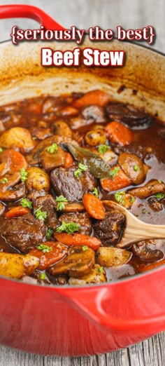 Every bit of this beef soup is infused with wonderful flavor from slow roasting in the oven. Pair with beef stew recipe with fresh bread or serve it over mashed potatoes. Tender Beef Stew, Best Beef Stew, Beef Stew Meat Recipes, Classic Beef Stew, Stew Beef, Stew Meat Recipes, Beef Stew Crockpot, Beef Stew Meat, Dutch Oven Recipes