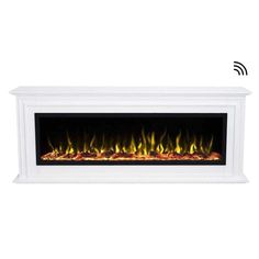 Touchstone Sideline Elite 50-Inch Freestanding Electric Fireplace with White Mantel (#90001-80036) Smart Fireplace, Electric Fireplace Surround, Electric Fireplace Mantel, Fireplace Electric, Freestanding Electric Fireplace, Electric Fireplace With Mantel, Fireplace Dimensions, White Mantel, Mantel Surround