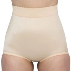 Silky Smooth Fabric Made Of 85% Nylon, 15% Invista Lycra Affords Light Control And A Smooth Look Without Panty Lines. Features: Hidden Inner Front Panel For Tummy Control. Flat Curved Side Seams For Shaping And No-Show Look Under Clothing. 100% Cotton Lined Crotch. Four-Way Soft Stretch Fabric For Ultimate Comfort. Solid Color Brief Bottoms For Daywear, Elegant Shaping Bottoms For Daywear, Full Coverage Shapewear Bottoms For Daywear, Fitted Full Coverage Bottoms For Daywear, Shaping Fit Bottoms For Daywear, Fitted Cream Brief Bottoms, Beige Shaping Full Coverage Bottoms, Elegant Shaping Short Bottoms, High Waist Bottoms With Wide Waistband For Daywear