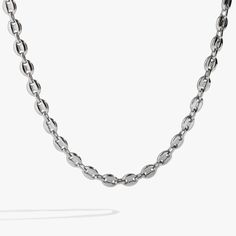 Stainless Steel Silver White Gold Stainless Steel Chain Link Necklace, Formal Stainless Steel Link Chain Necklace, Formal Oval Link Stainless Steel Chain Necklace, Formal Stainless Steel Oval Link Chain Necklace, Formal Stainless Steel Cable Chain Necklace, Stainless Steel Necklaces With Oval Rolo Chain, Classic Link Chain Necklace In Stainless Steel, Stainless Steel Link Chain Necklace, Classic Stainless Steel Link Chain Necklace