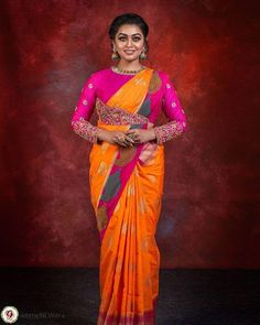 Saree Blouse Ideas, Kalamkari Blouse, Bridal Sarees South Indian, Blouse Ideas