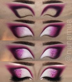 Dance Eye Makeup, Makeup Tips Eyeshadow, Makeup Charts, Dramatic Eye Makeup, Eyebrow Makeup Tips, Face Paint Makeup, Rave Makeup, Barbie Makeup, Makeup Tutorial Eyeshadow