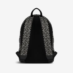 The Balmain Two-Tone Jacquard Monogram Backpack in Black is the perfect combination of style and functionality. With its unique two-toned jacquard design and monogram detail, this backpack is sure to make a statement. It features ample storage space and comfortable straps, making it the ideal choice for all your daily needs. Stand out from the crowd with this stylish and practical backpack. Black Travel Bags With Logo-jacquard Lining, Black Monogram Canvas Backpack For Everyday Use, Black Monogram Canvas Backpack For Travel, Black Monogram Canvas Backpack, Black Monogram Canvas Bag, Balmain Bag, Circle Fashion, Monogram Luggage, Monogram Backpack