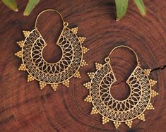 Mandala Earrings,brass Earrings, Hoop Earrings, Boho Earrings, Tribal Earrings, Gift for Her, Tribal Design, Ethnic Earrings - Etsy Traditional Handmade Adjustable Hoop Earrings, Small Hoop Jewelry With Matching Earrings For Festivals, Handmade Adjustable Traditional Hoop Earrings, Metal Hoop Earrings For Festivals, Handmade Festive Hoop Jewelry, Handmade Small Hoop Jewelry For Festive Occasions, Intricate Festival Hoop Earrings, Festival Intricate Hoop Jewelry, Intricate Hoop Jewelry For Festivals