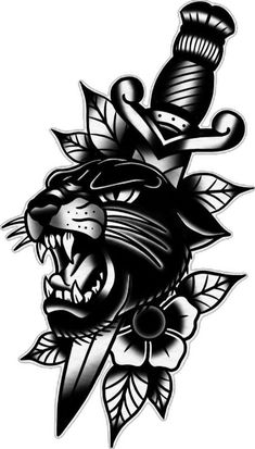 a black and white image of an angry tiger with a hat on his head, holding a