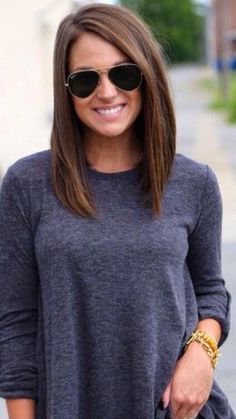 Short brown hair More Longbob Hair, Dunner Wordend Haar, Pony Tails, Long Bob Haircuts, Haircut Styles, Lob Haircut, Hair 2018, Shoulder Length Hair Cuts, Long Bob Hairstyles